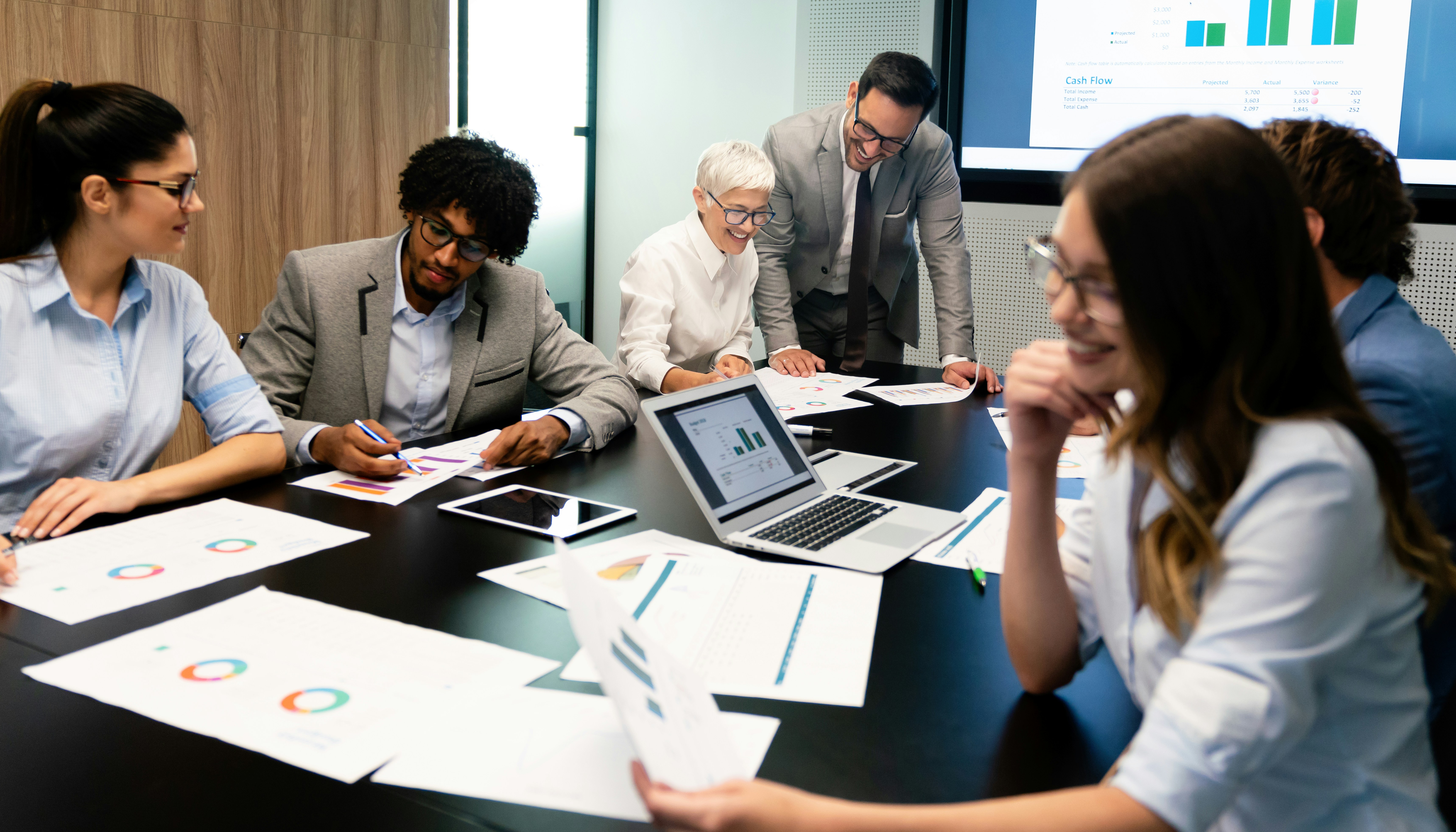 Marketing team reviewing analytics